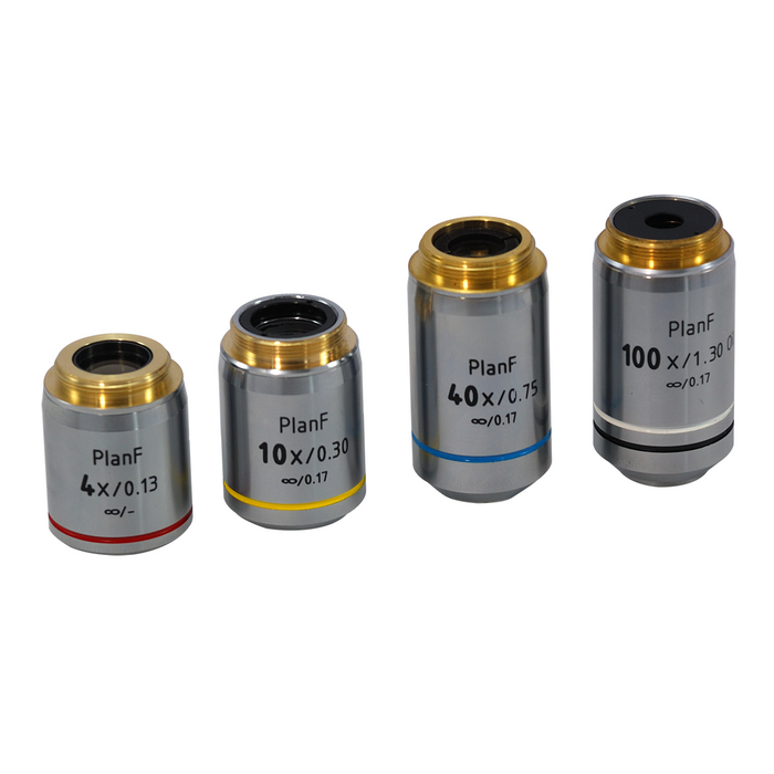 10X Infinity-Corrected Plan Fluor Achromatic Microscope Objective Lens Working Distance 12.4mm