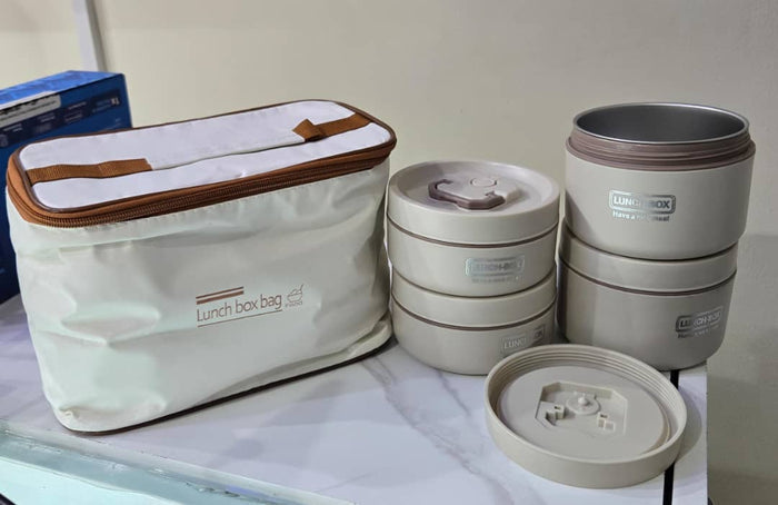 4-Piece Classic Lunch Box Set with Insulated Bag
