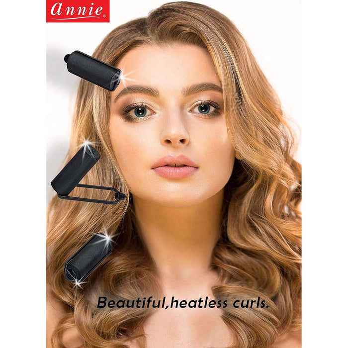 Annie Silky Satin Hair Rollers Medium, 10 Count, Black