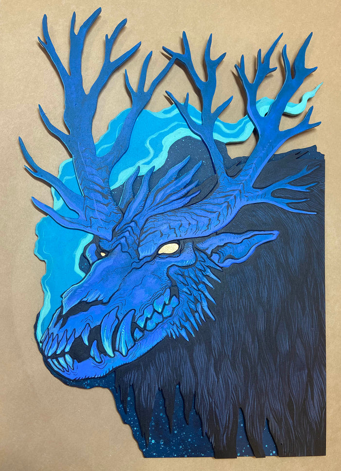 ANTLER DEMON PAINTING