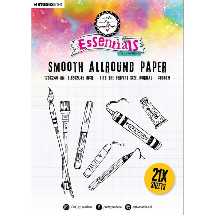 Art By Marlene - Signature Collection Paper Pad 8"X11.5" - Nr. 142 - Allround Paper Essentials. Ideal for mixed media, greeting cards, scrapbook pages and paper crafts. Package contains Studio Light paper pad. Acid and Lignin free. Available at Embellish Away located in Bowmanville Ontario Canada.