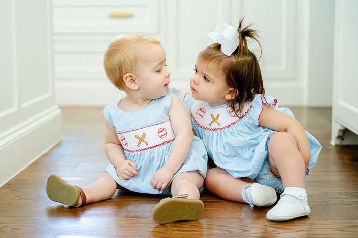 Baseball Smocked Birdie Bubble