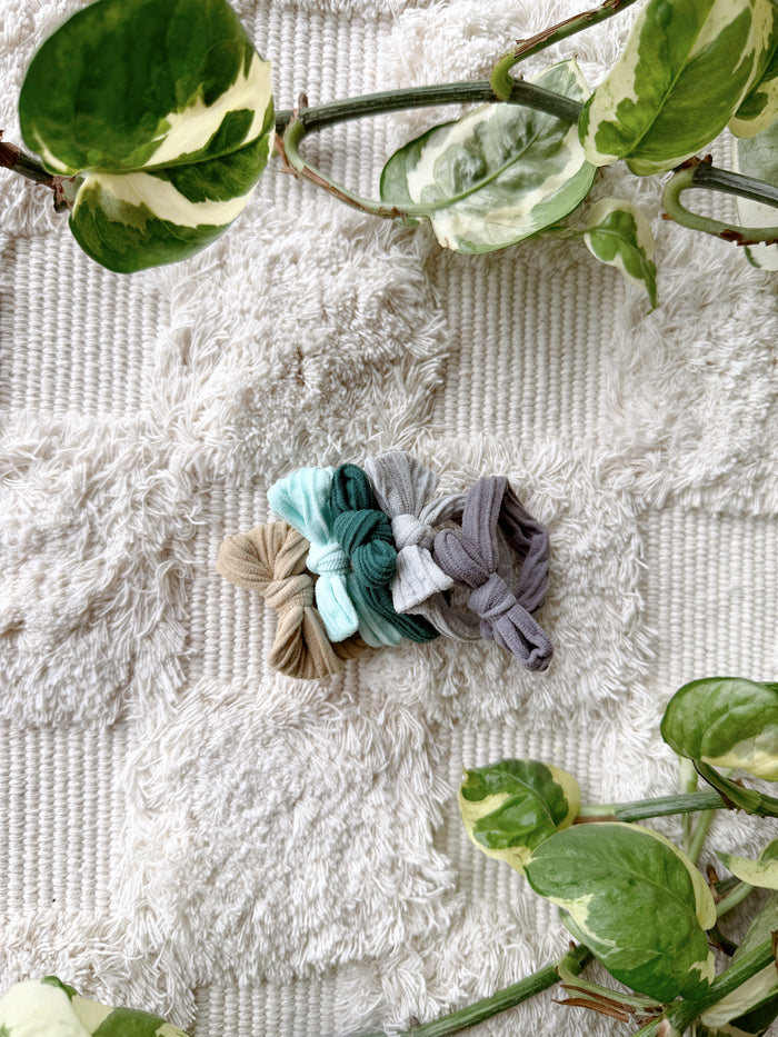 Bow Seamless Hair Ties - Rainy Day