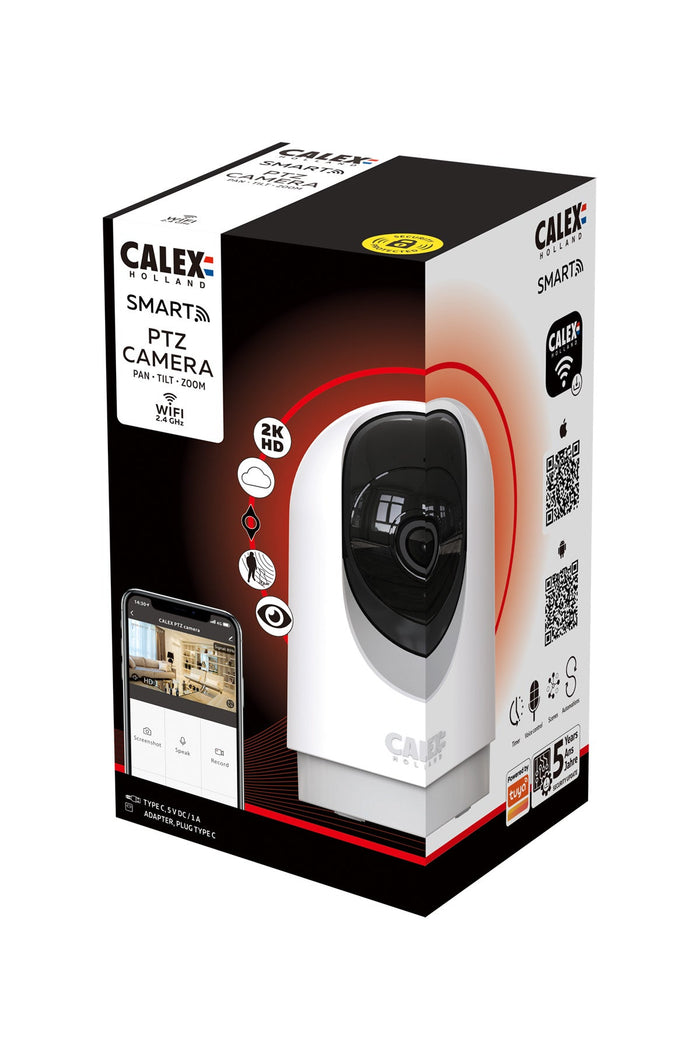Calex Pan & Tilt Camera - Security Camera - For Indoors - 2K