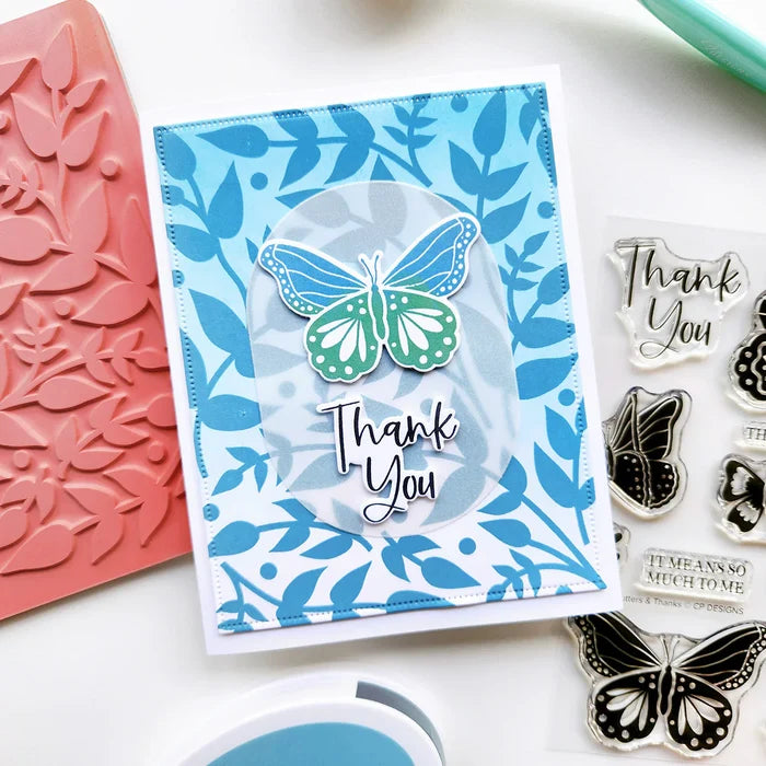 Catherine Pooler - Background Stamp - Vine Perfection. Available at Embellish Away located in Bowmanville Ontario Canada. Example by Catherine Pooler.
