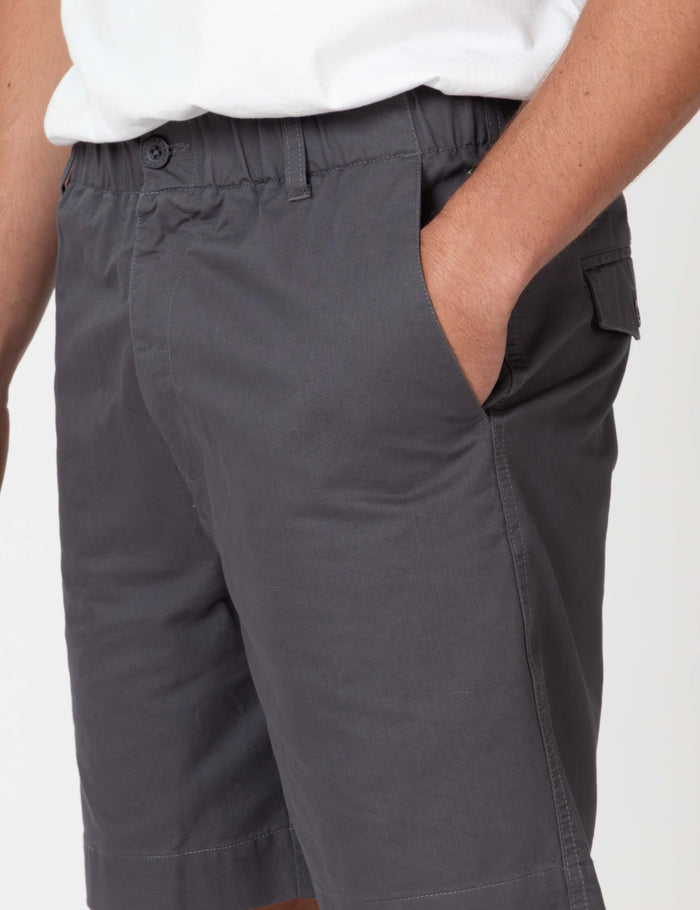 Chad Elastic Waist Relaxed Short - Charcoal