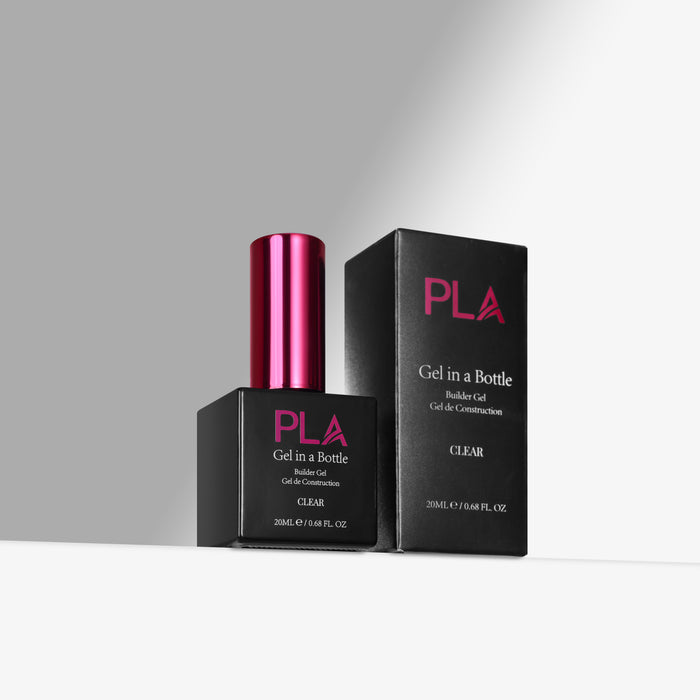 PLA Gel in a Bottle with packaging on a gray background