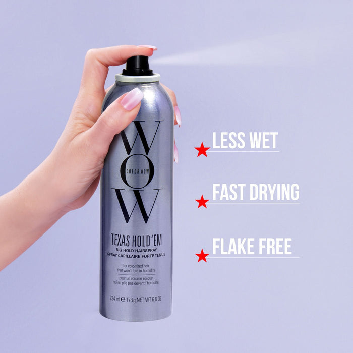 Color WOW Texas Hold ‘Em Big Hold Hairspray 187g مثبت الشعر كولور واو تكساس هولدم بيج هولد - Princess Cosmetics Qatar
