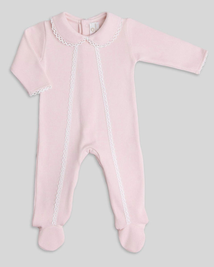 Cotton Peru Milan Special Lace Footie-Pink