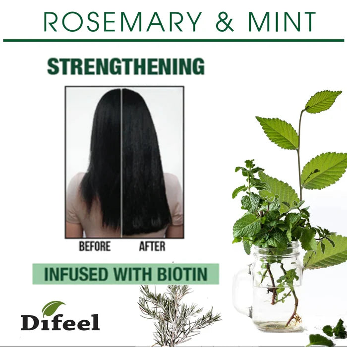 Difeel rosemary & mint conditioner infused with biotin بلسم الشعر بزيت اكليل الجبل من ديفيل