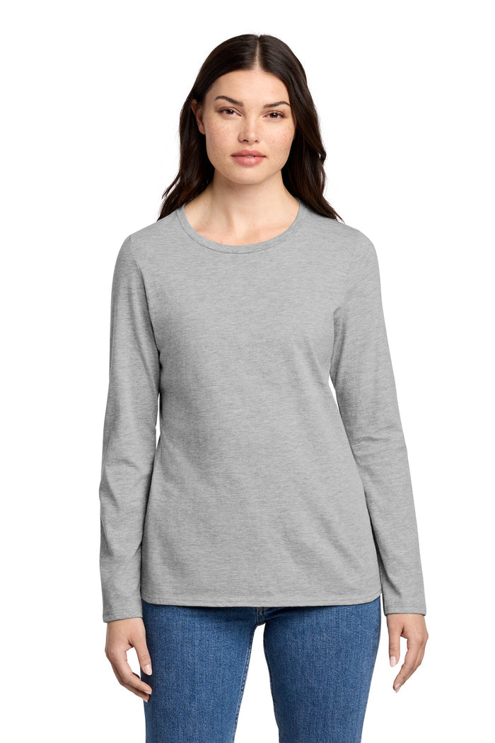 DISTIRCT- LIGHT HEATHER GREY- WOMENS PERFECT BLEND LONG SLEEVE TEE