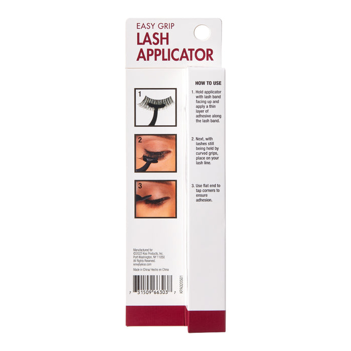 IVY BEAUTY by KISS easy grip lash applicator product back packaging with step by step application photos and instructions
