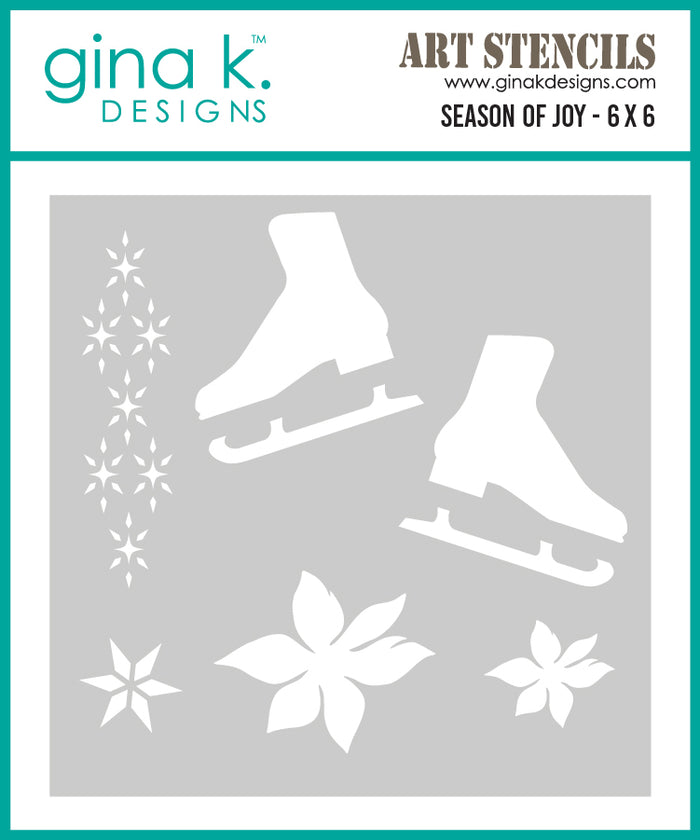 Gina K. Designs - BUNDLE - Stamp, Die Set & Stencil - Season of Joy. Set by Lisa Hetrick. At Embellish Away in Bowmanville Ontario Canada.