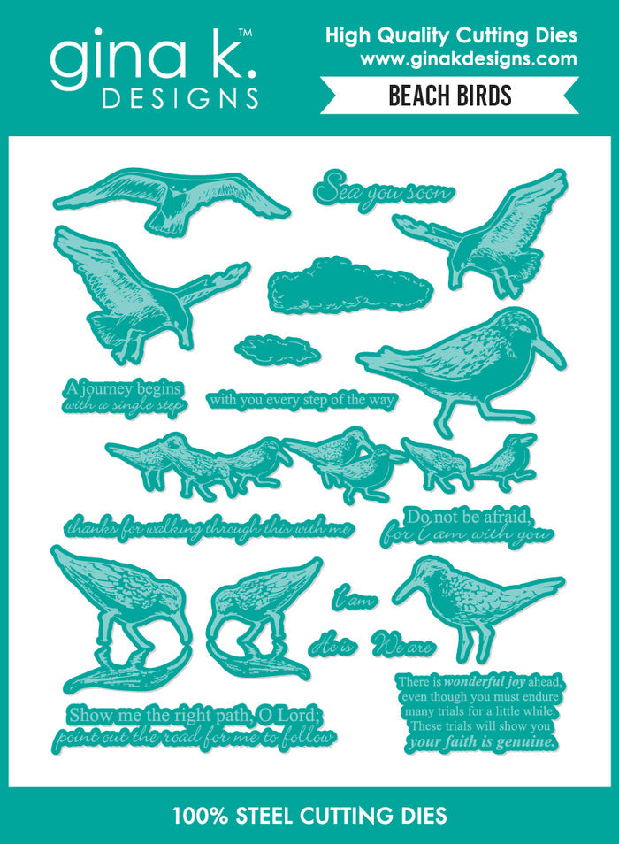 Gina K. Designs - Stamp & Die Set - Beach Birds. Available at Embellish Away located in Bowmanville Ontario Canada.