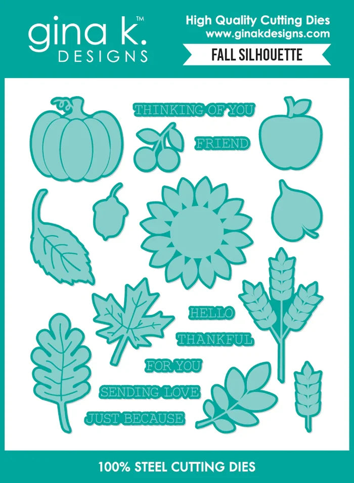Gina K. Designs - Stamp & Die Set - Fall Silhouette. Set by Beth Silika. At Embellish Away in Bowmanville Ontario Canada.