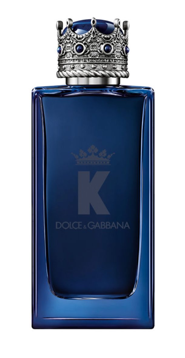 Dolce&Gabbana K Eau de Parfum Intense 100ml bottle with sleek black packaging, new and unopened, on a white background.
