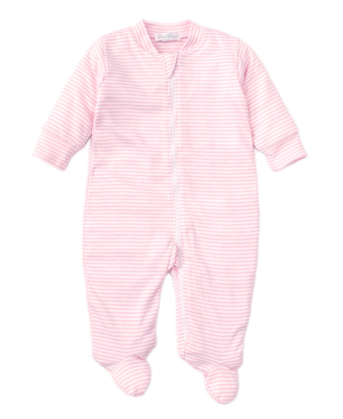 Kissy Kissy Stripes Footie with Zip-Pink