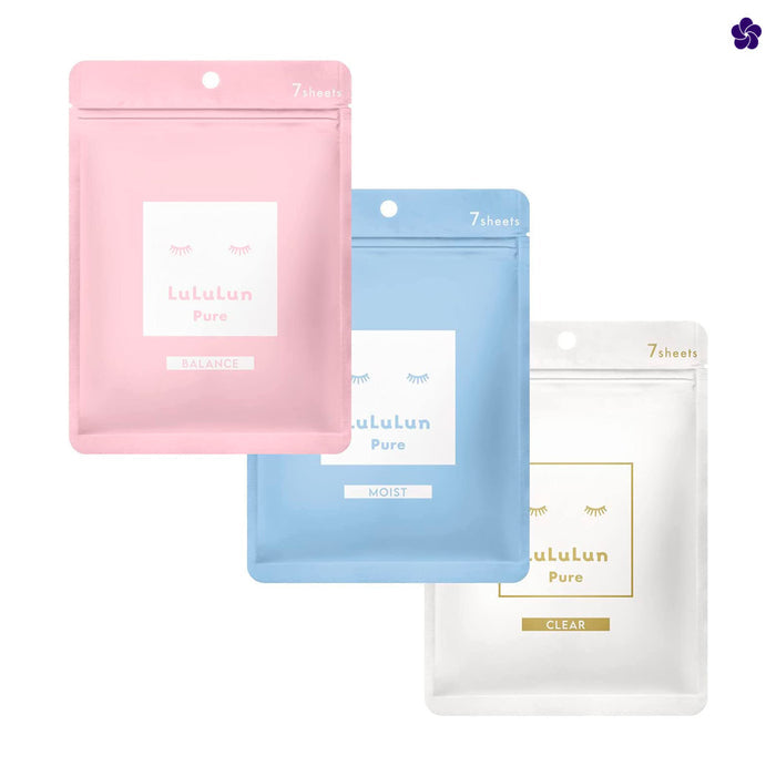 Lululun Pure Collection. Murasaki Cosmetics. Japanese facial sheet mask. J-Beauty
