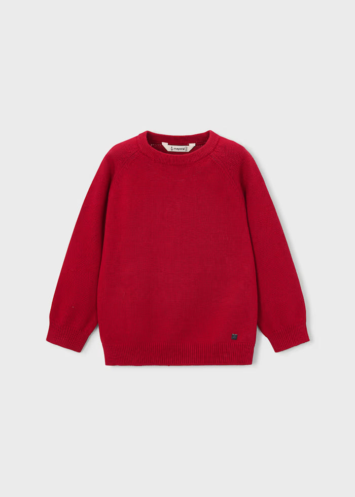 Mayoral Basic Crewneck Sweater-Red