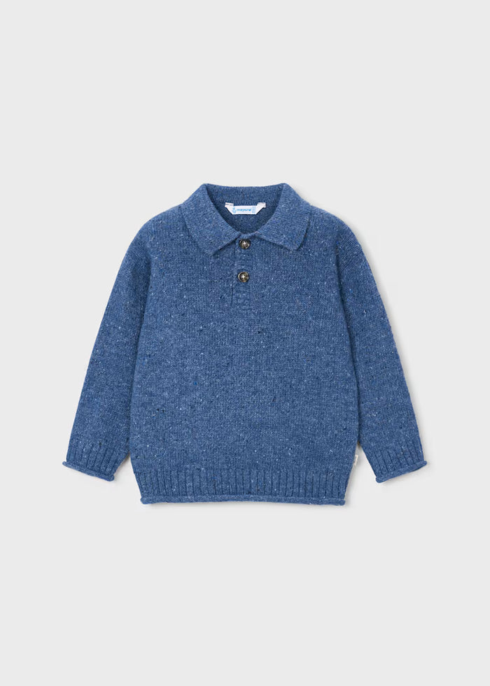 Mayoral Polo Sweater-Heathered Indigo