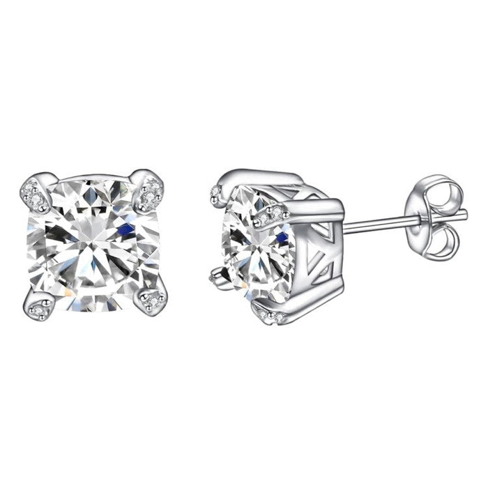Men’s 8mm Cubic Zirconia Steerling Silver Stud Earrings