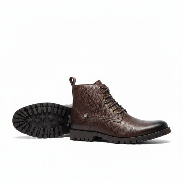 Men's Dark Brown Ankle Boot - Chunky Sole