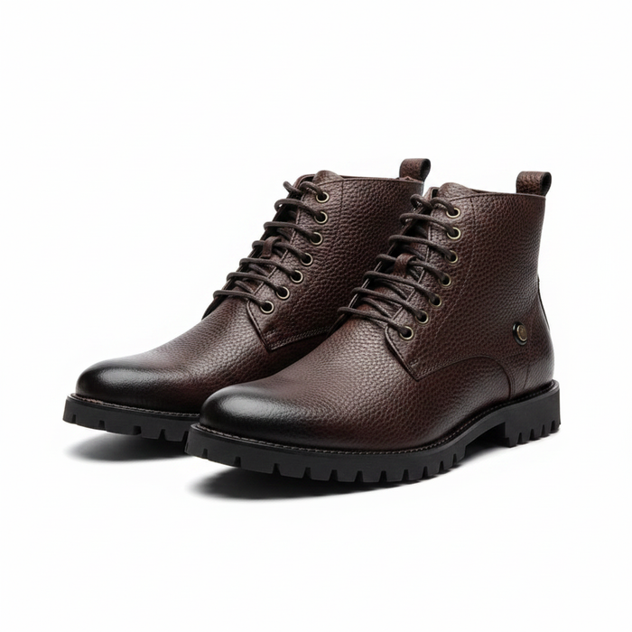Men's Dark Brown Ankle Boot - Thick Rubber Sole