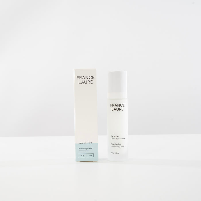 France Laure Moisturize Harmonizing Cream in sleek white bottle and box, 50g hydrating face care for all skin types