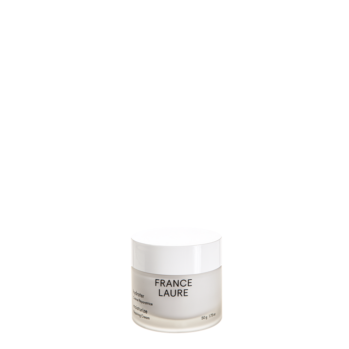 France Laure Moisturize Repairing Cream jar, 50g hydrating skincare for all skin types, minimalist white packaging