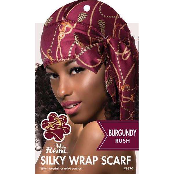 Ms. Remi Silky Wrap Scarf, 1 Count, Burgundy Rush