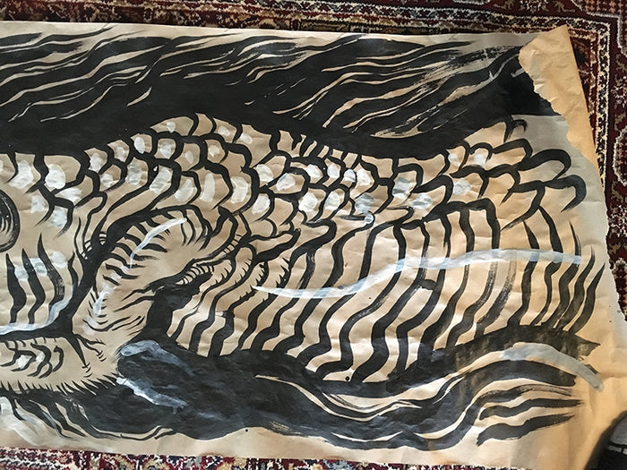 MURAL INK DRAWING- DRAGON