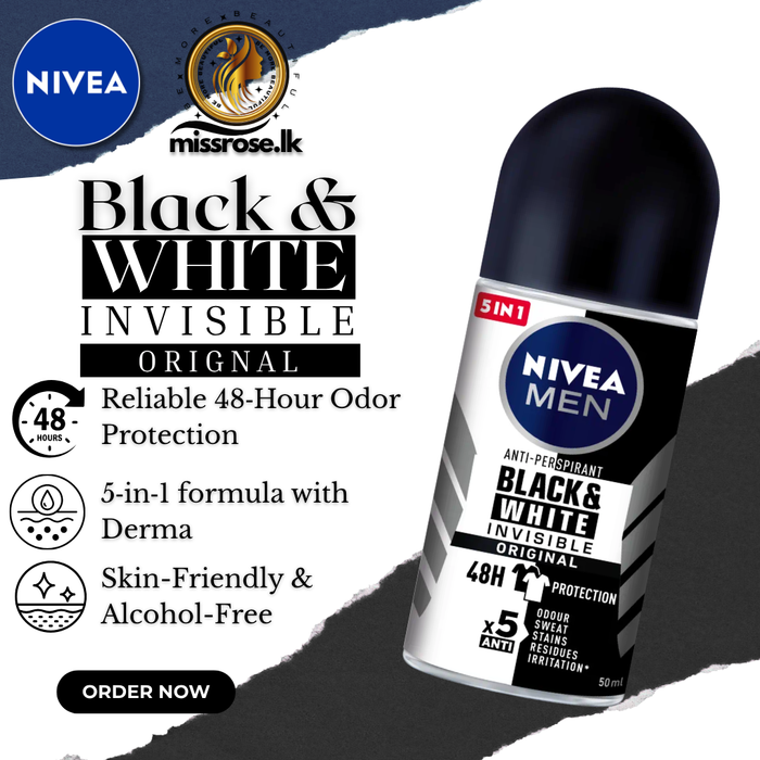 NIVEA MEN Personal Care Deo B&W Original Roll On 72H 50ml