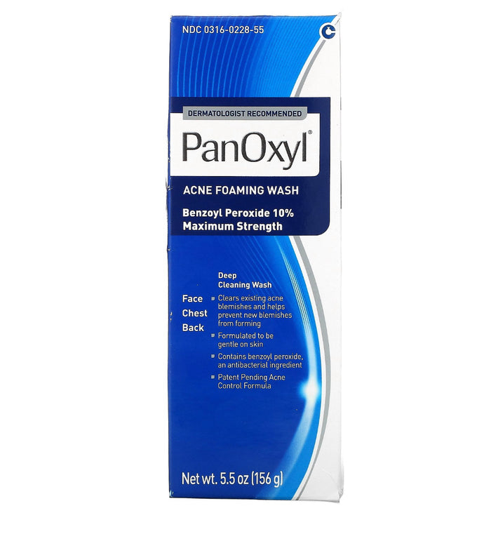 PanOxyl Acne Foaming Wash Benzoyl Peroxide 10% Maximum Strength