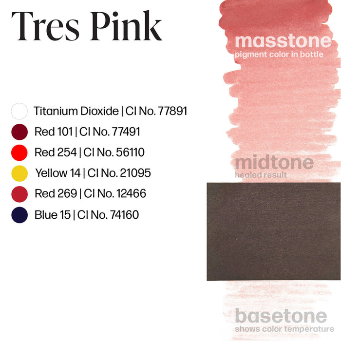 Permablend Tres Pink 15ml - High Pigment Earthy Pink Lip Color, Vegan & Cruelty-Free - SD Cosmetics Care