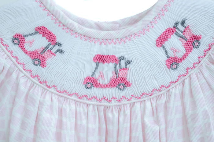 Pink Golf Smocked Annabelle Bloomer Set
