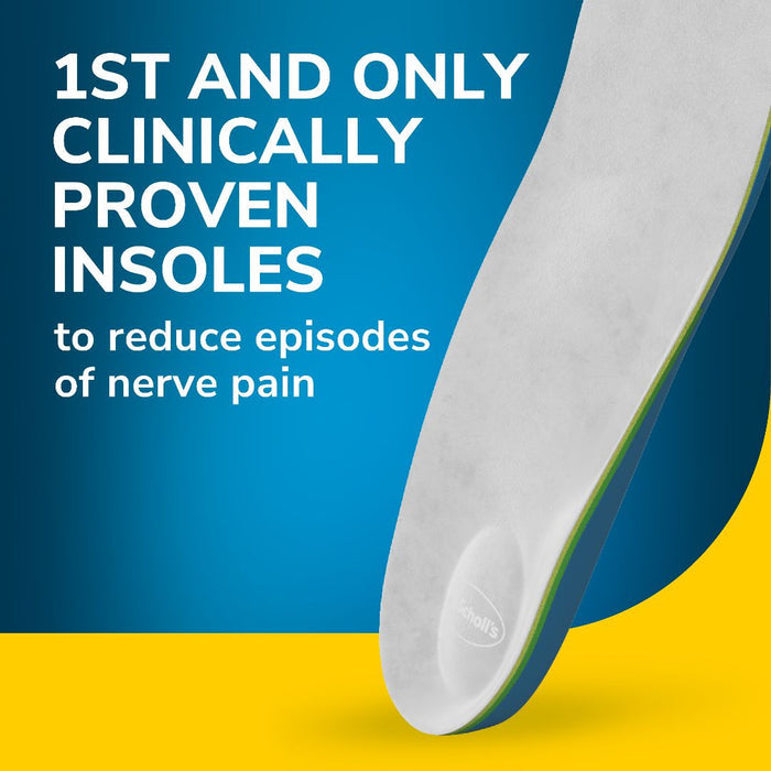 White insole with green trim edge and Dr. Scholl's logo on the heel area.