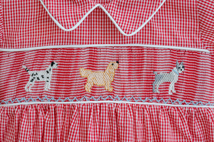 Puppy Dogs Smocked Benjamin Jonjon