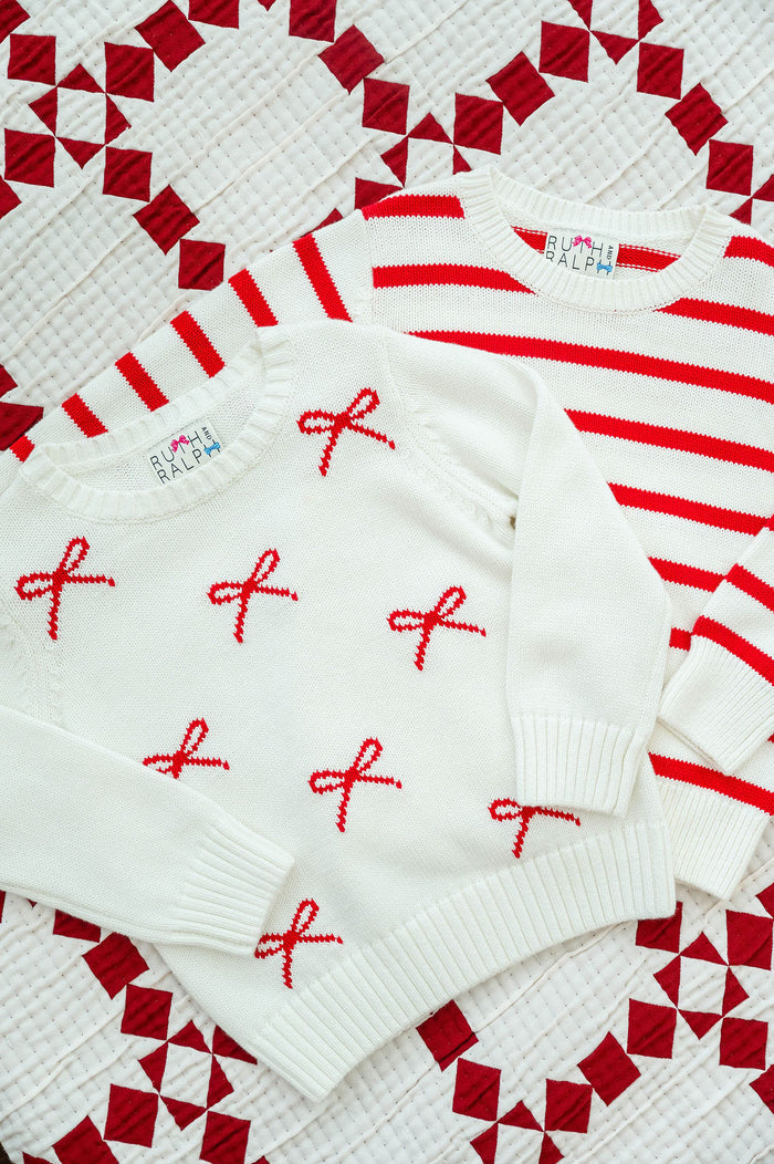 Red and White Stripes Unisex Sweater