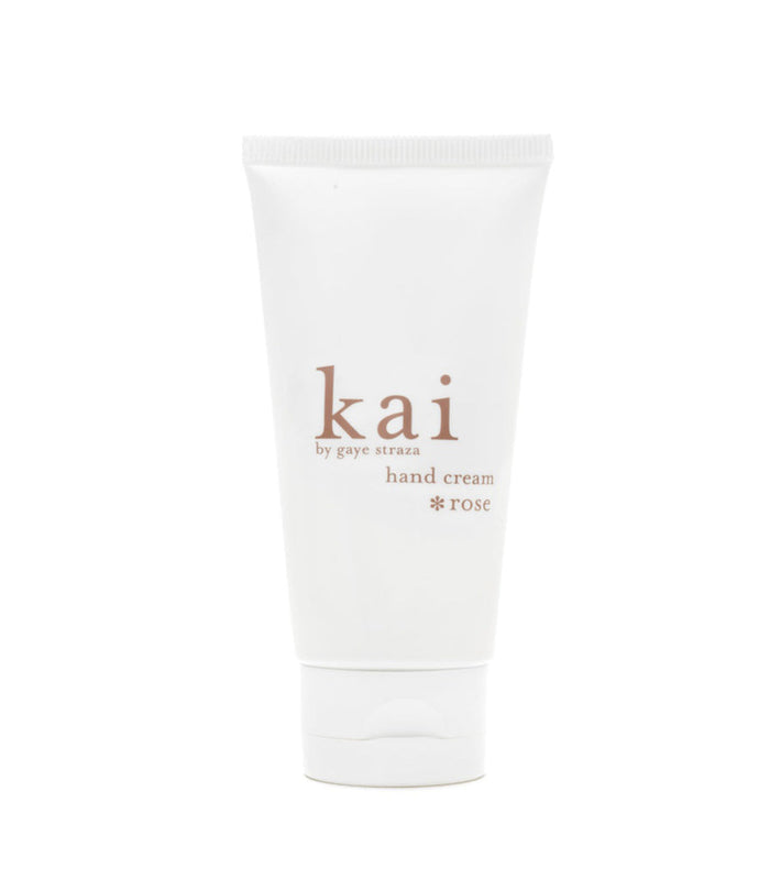 Hand cream tube, white with kai rose logo, 2 oz