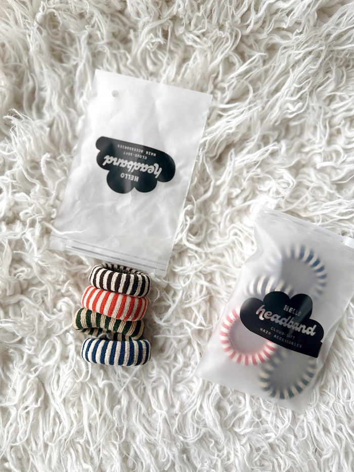 Seamless Hair Ties - Earth-tone Stripes