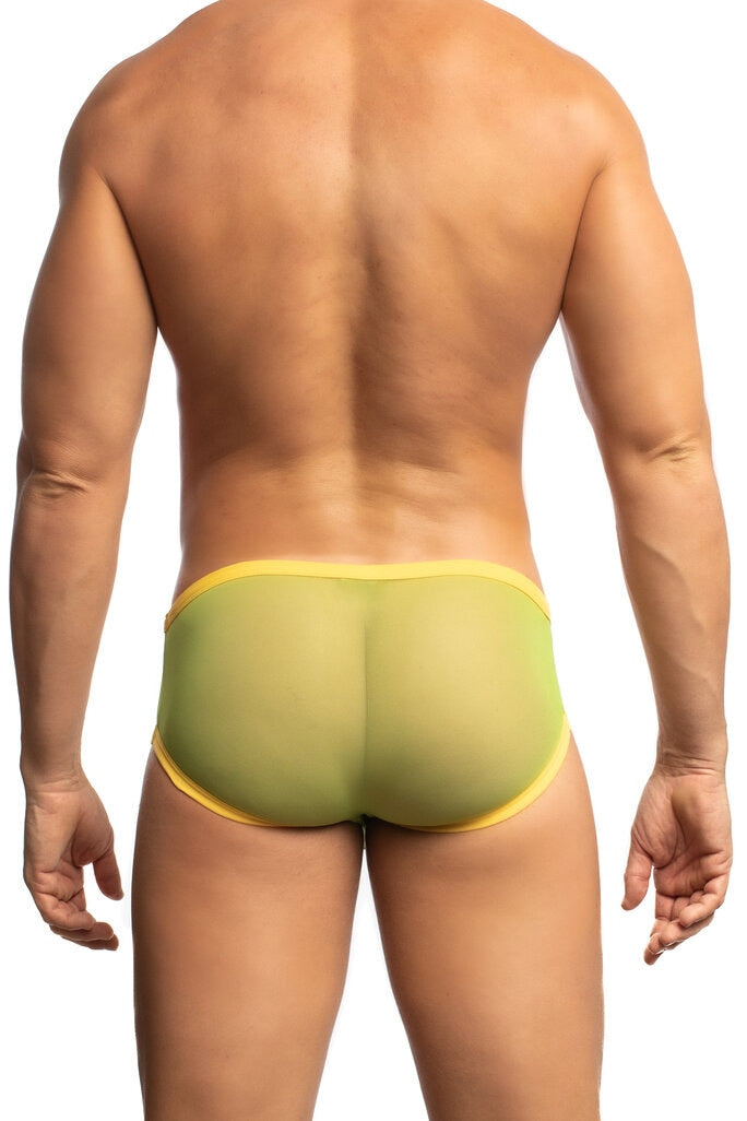 Jack Adams Sheer Bikini Brief in lime/yellow - men's premium, sexy underwear
