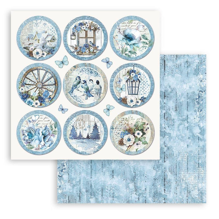 Stamperia - Double-Sided Cardstock 12"X12" - Blue Land Rounds. Start your project off right with the perfect paper for scrapbook pages, greeting cards, bookmarks, gift cards, mixed media and much more! Available at Embellish Away located in Bowmanville Ontario Canada.