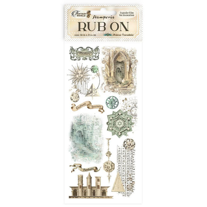 Stamperia - Rub-On 4"X8.5" - Stamperia - Rub-On 4X8.5 - Sir Vagabond In Fantasy World - Elements. Instant beauty on virtually any surface you can imagine. Available at Embellish Away located in Bowmanville Ontario Canada.