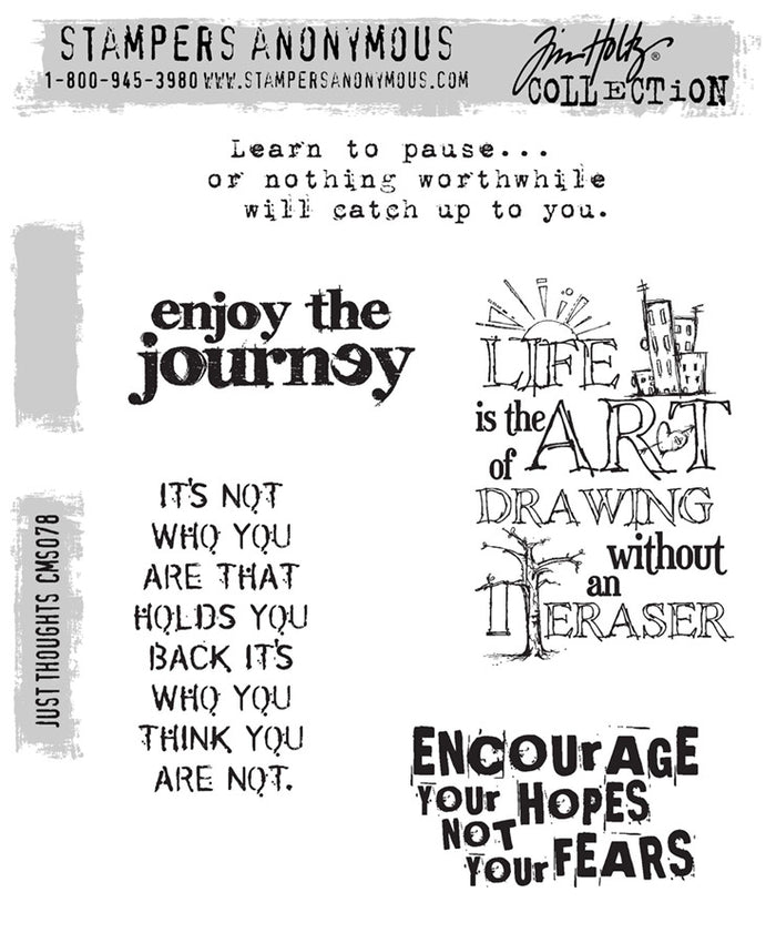 Stampers Anonymous - Tim Holtz - Cling Stamps - 7"X8.5" - Just Thoughts. Available at Embellish Away located in Bowmanville Ontario Canada.