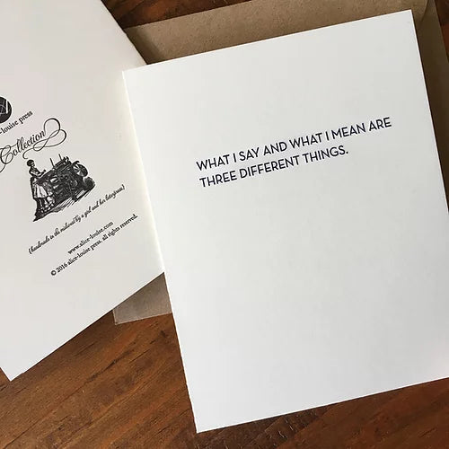 Two overlapping white quote cards with centered text and small left logo