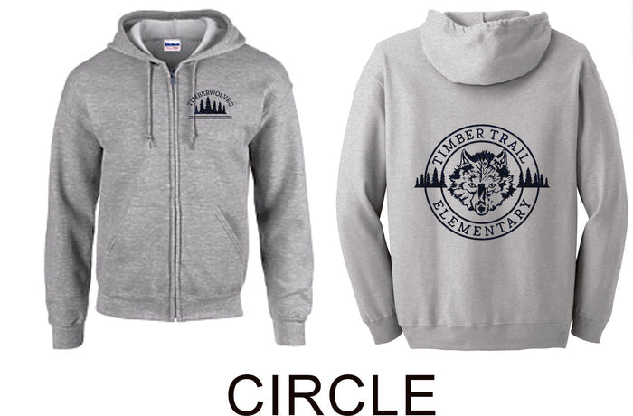 Timber Trail Zip Up Hoodie- Youth, Unisex Sizes- 2 Designs