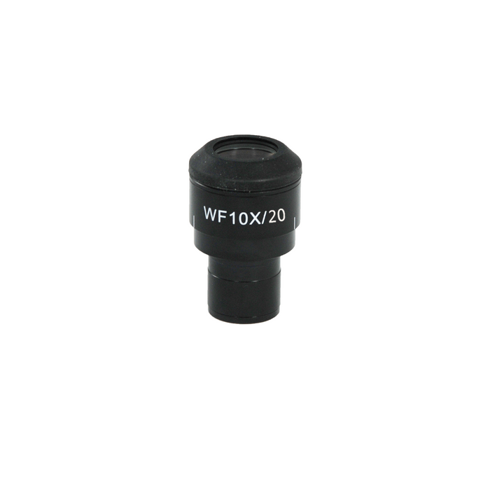 WF 10X Widefield Focusable Microscope Eyepiece with Reticle, Cross Line, 23.2mm, FOV 20mm (One), SKU PL04082241, three quarter front view