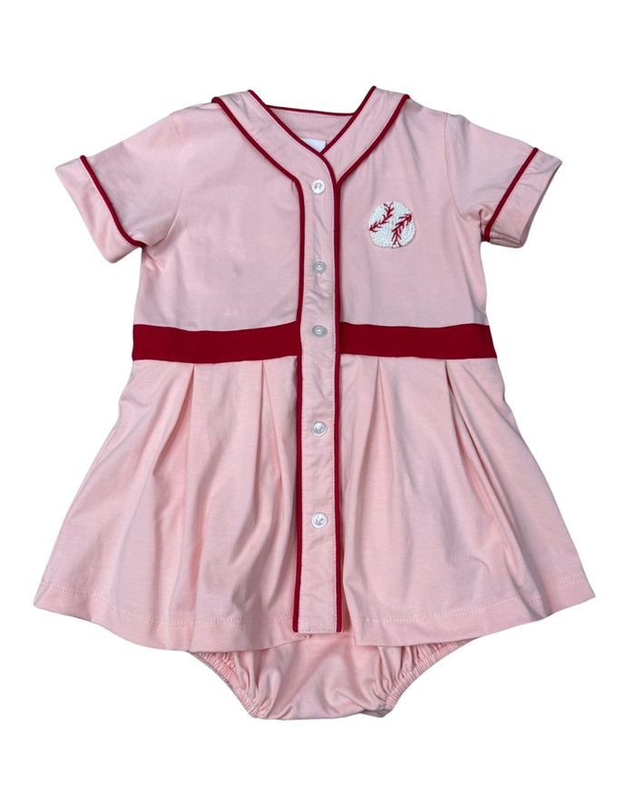Whimsy Bay Play Baseball Skirted Bubble-Pink