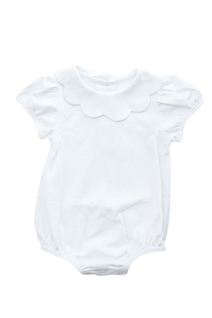 White Scallop Peter Pan Collar Shirt & Onesie