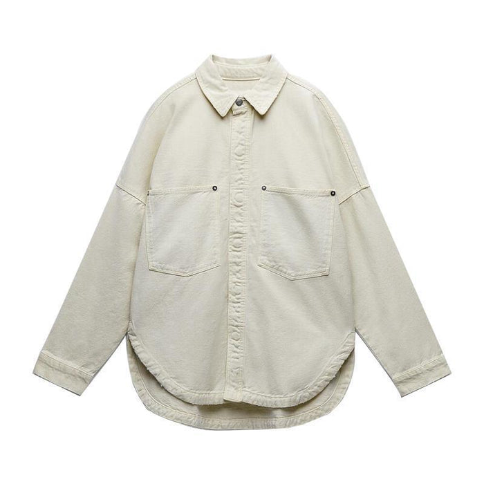 Women's Versatile Light-Blue Denim Shirt Jacket - Cotton Commuter